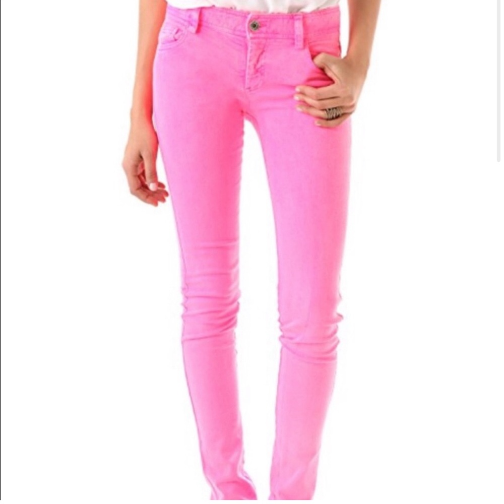 NWT Alice + Olivia Neon Pink Skinny Jeans